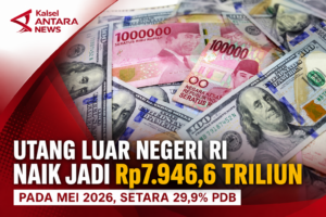 Utang Luar Negeri RI Naik Jadi Rp7.946,6 Triliun pada Mei 2026, Setara 29,9% PDB